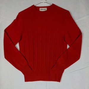 Daniel Caron 100% Cashmere Red Cable Knit Sweater Size Medium